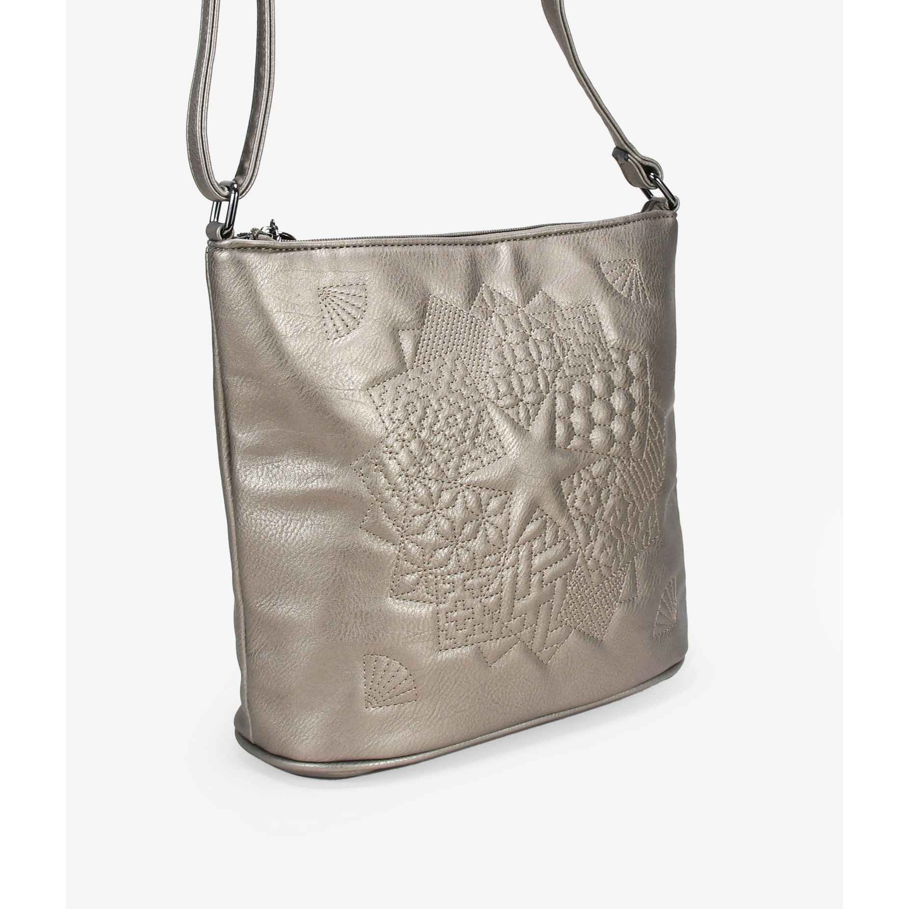Bolso bandolera bronce acolchado