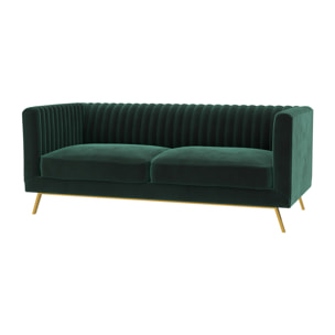 Canapé 2 places en velours vert foncé - Gatsby