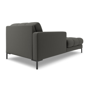 Méridienne gauche "Bali" en tissu structurel gris foncé