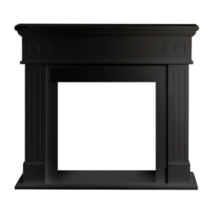 Cambridge - Cornice per Camino 110x100x36 cm Rivestimento Decorativo in Legno MDF Nero