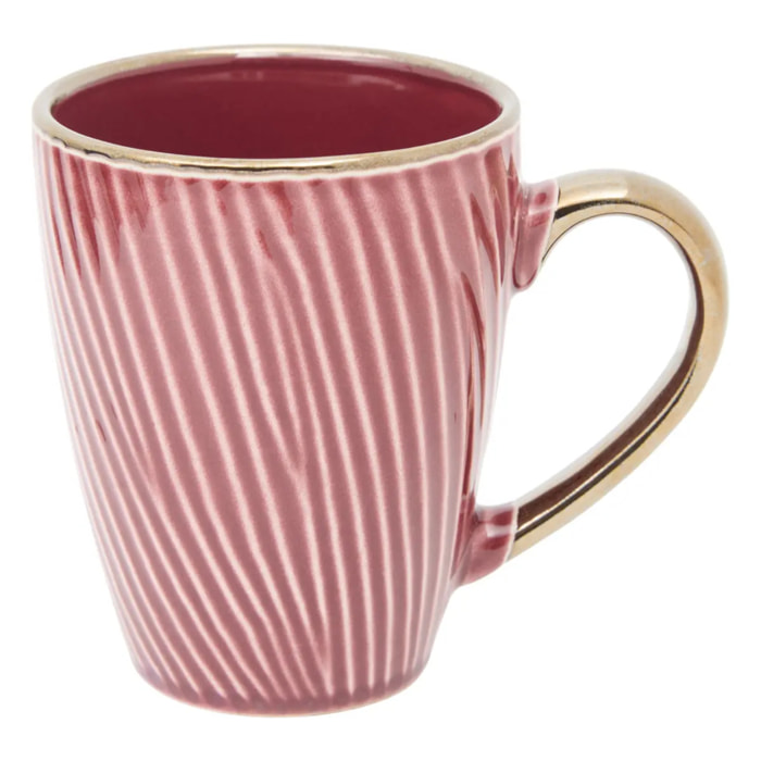 Mug à rayures Ella 35cl grenat