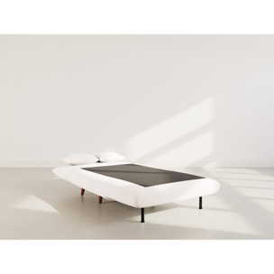 Lumi - Banquette convertible clic-clac 1 place en velours côtelé - Beige