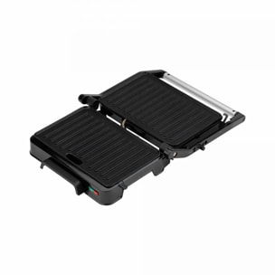 Parrilla eléctrica grill JATA JEGR1124 con placas rayadas (23 x 14,5 cm) antiadherentes. 1000 W