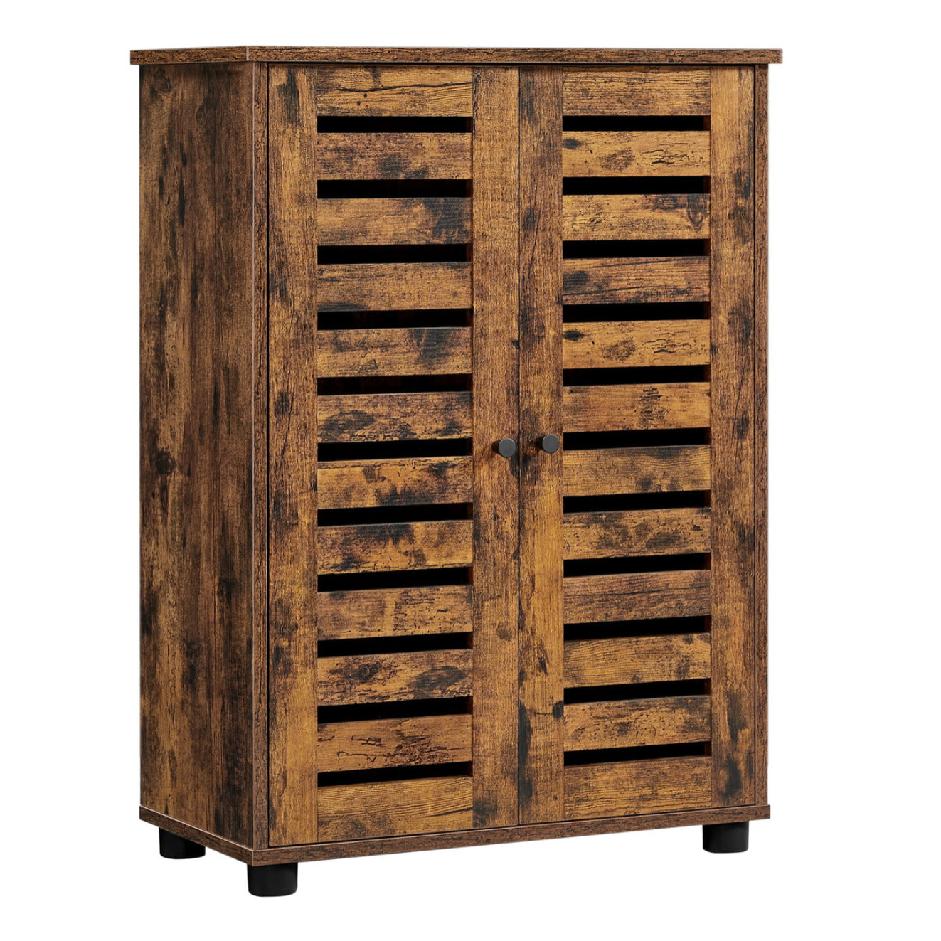 Mobiletto da bagno vintage Oskar in legno marrone rustico