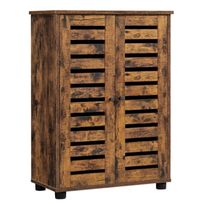 Mobiletto da bagno vintage Oskar in legno marrone rustico