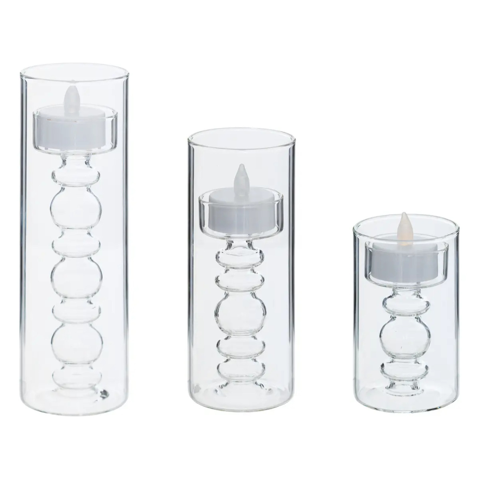Bougie LED Lena transparent 6x6cm