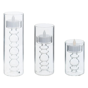 Bougie LED Lena transparent 6x6cm