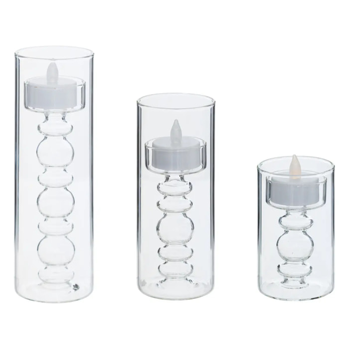 Bougie LED Lena transparent 6x6cm