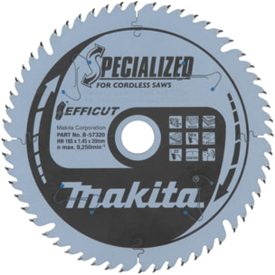 MAKITA Efficut hoja de carburo multi madera 165x20 mm 56 dientes - B-57336