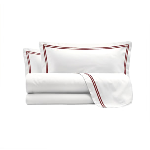 COMPLETO LETTO RASO VENERE, 100% Raso di Cotone, Made in Italy - BORDEAUX