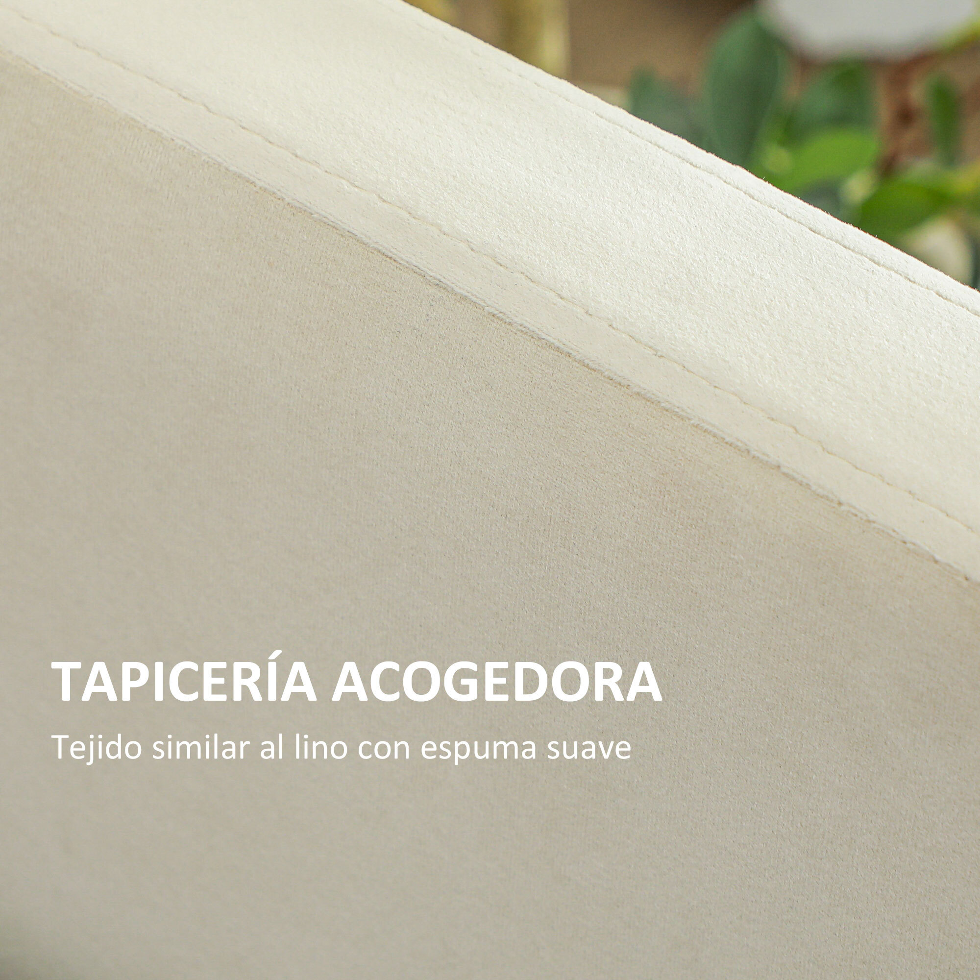 Cama Nido Tipo Diván 2 en 1 con Base Metálica Tapizado Suave y Cama Inferior Extraíble con Ruedas para Colchones de 90x190 cm Beige