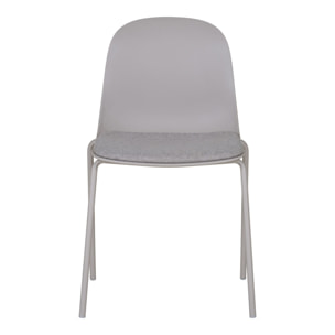 Set 2 sedie da pranzo Madalena in Grigio Chiaro con Gambe Grigie