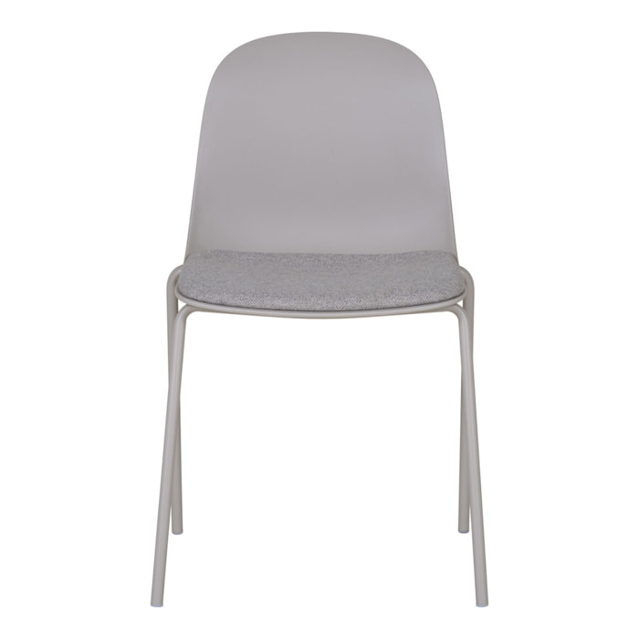 Set 2 sedie da pranzo Madalena in Grigio Chiaro con Gambe Grigie