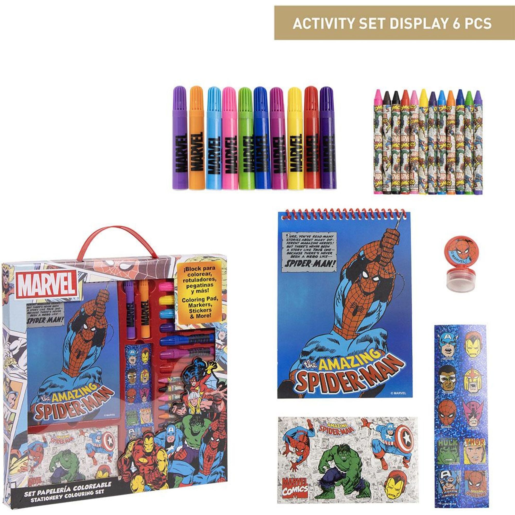 Conjunto De Papelería Coloreable Marvel 30.0 X 30.0 X 2.5 Cm
