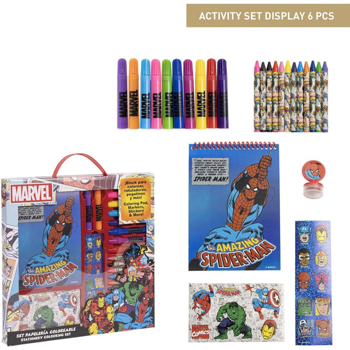 Conjunto De Papelería Coloreable Marvel 30.0 X 30.0 X 2.5 Cm
