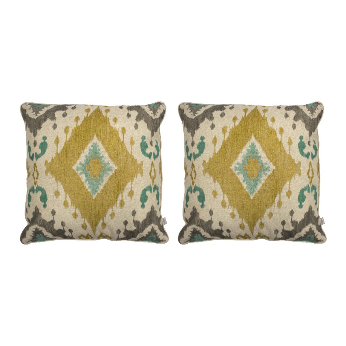 Lot de 2 housses de coussin PORTIA MAXI - moutarde