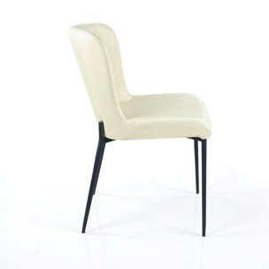 Lot de 2 chaises de salle à manger Tomasucci TRYUN, en tissu, beige, 59 × 49 × 82 cm