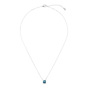 Collana in Argento 925 con Ciondolo in Pietra Prisma Gem Blu