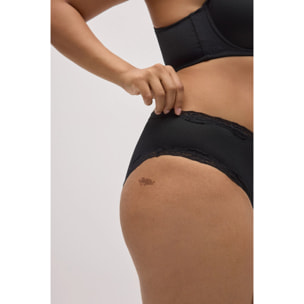 Slip midi con pizzo nero