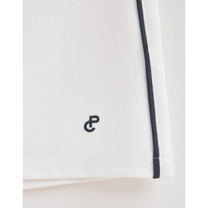 Falda blanca June con monograma bordado