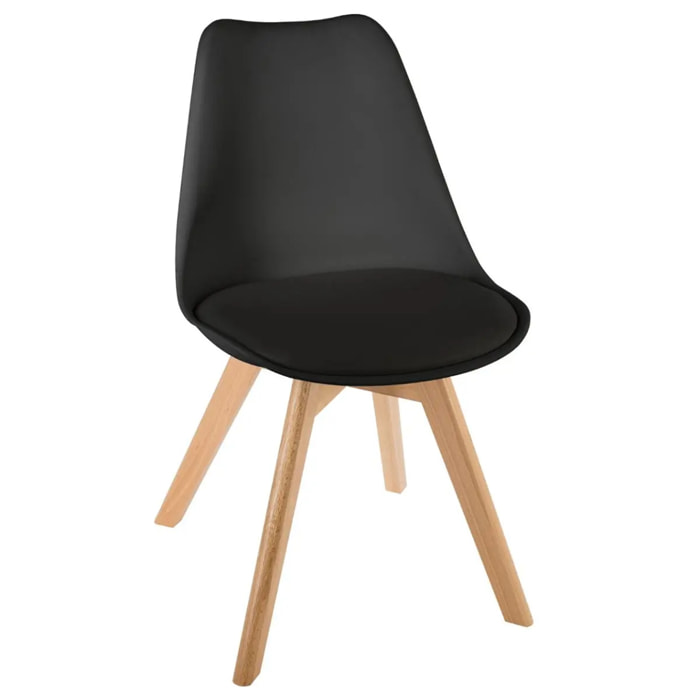 Chaise "Baya" pieds hêtre noir