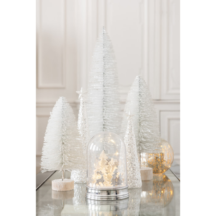 J-Line décoration sapin de Noël Décoratif Paillettes - plastique - blanc - large