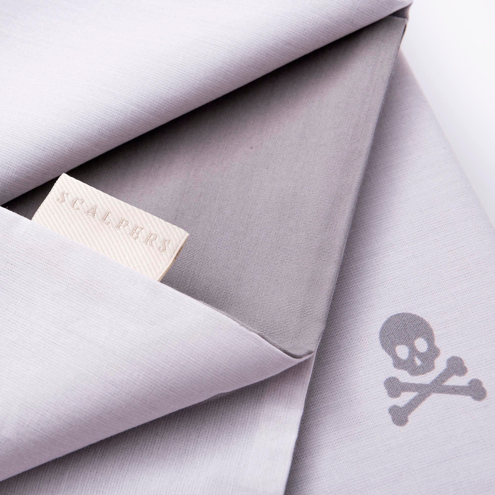 Set cama funda nórdicay 2 fundas almohada, 100% algodón, gris oscuro & gris claro calaveras scalpers home