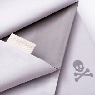 Set cama funda nórdicay 2 fundas almohada, 100% algodón, gris oscuro & gris claro calaveras scalpers home