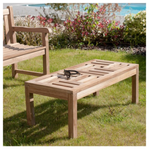 FUN - Table basse de jardin rectangulaire 100x50cm en bois Teck