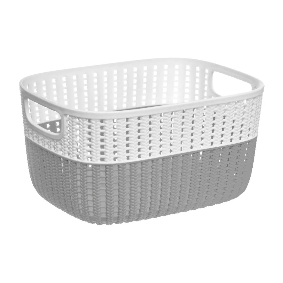 Panier en plastique 6,8L blanc gris