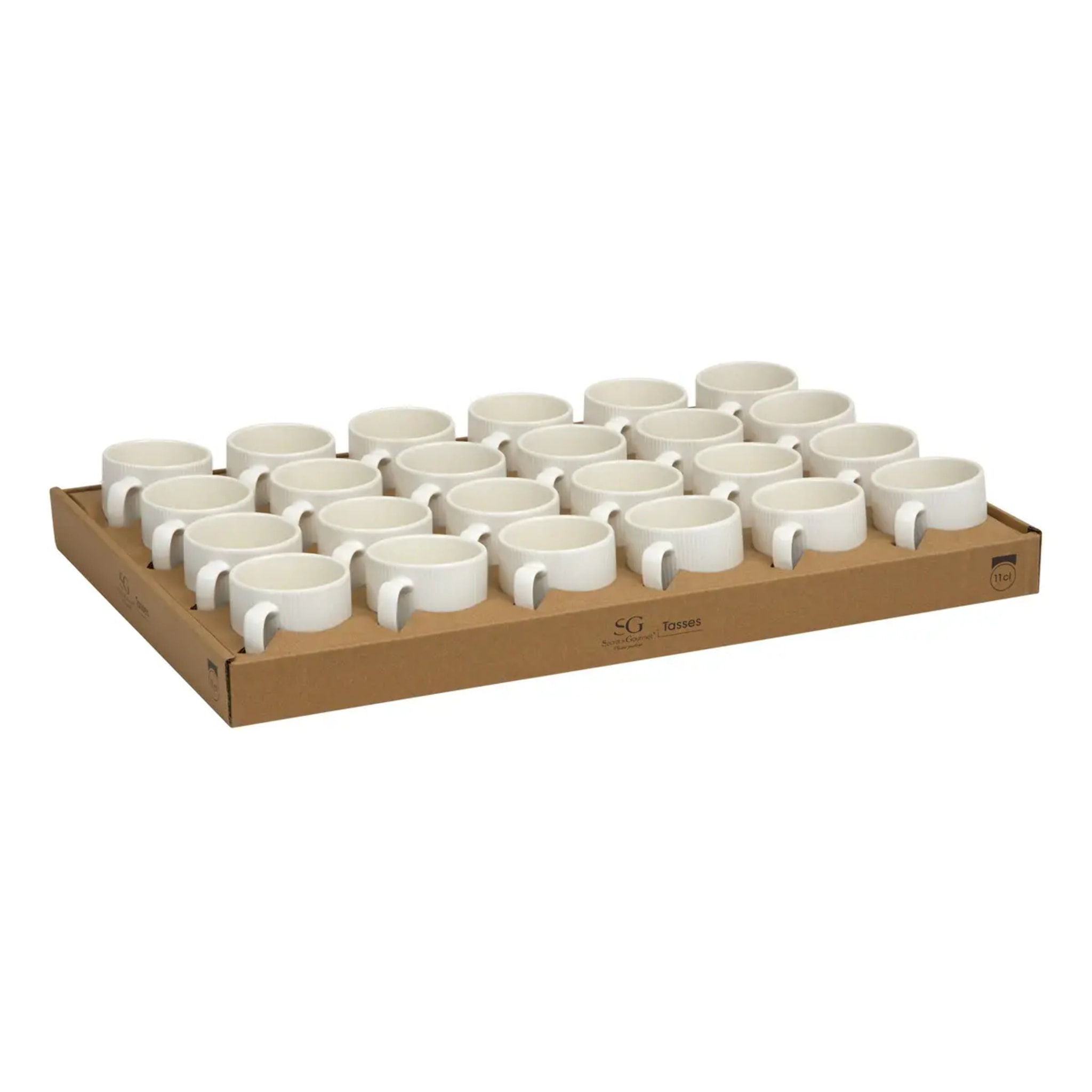 Tasse striée Strata blanc 11cl