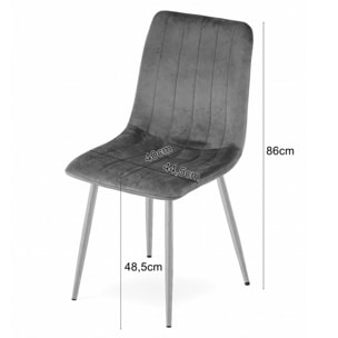 Set di 2 sedie LAVA in velluto marrone con gambe effetto legno
