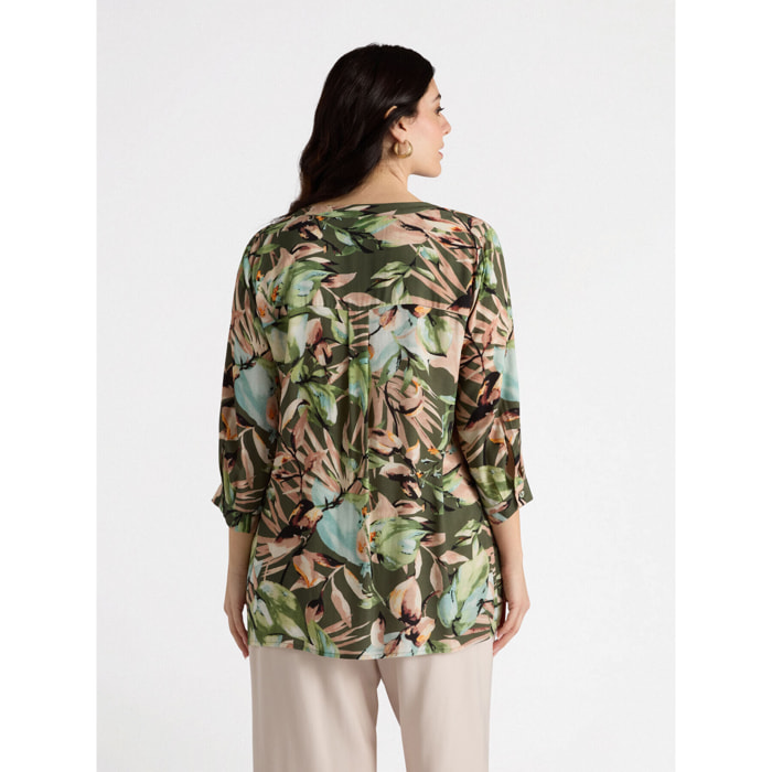 Fiorella Rubino - Camisa con estampado de jungla - Verde militare