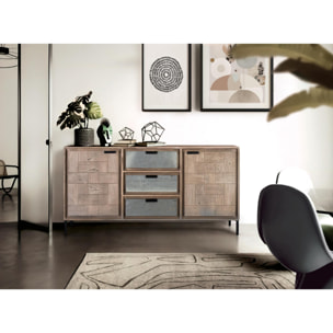 Aparador de Madera de Acacia Estilo Indutrial Moderno