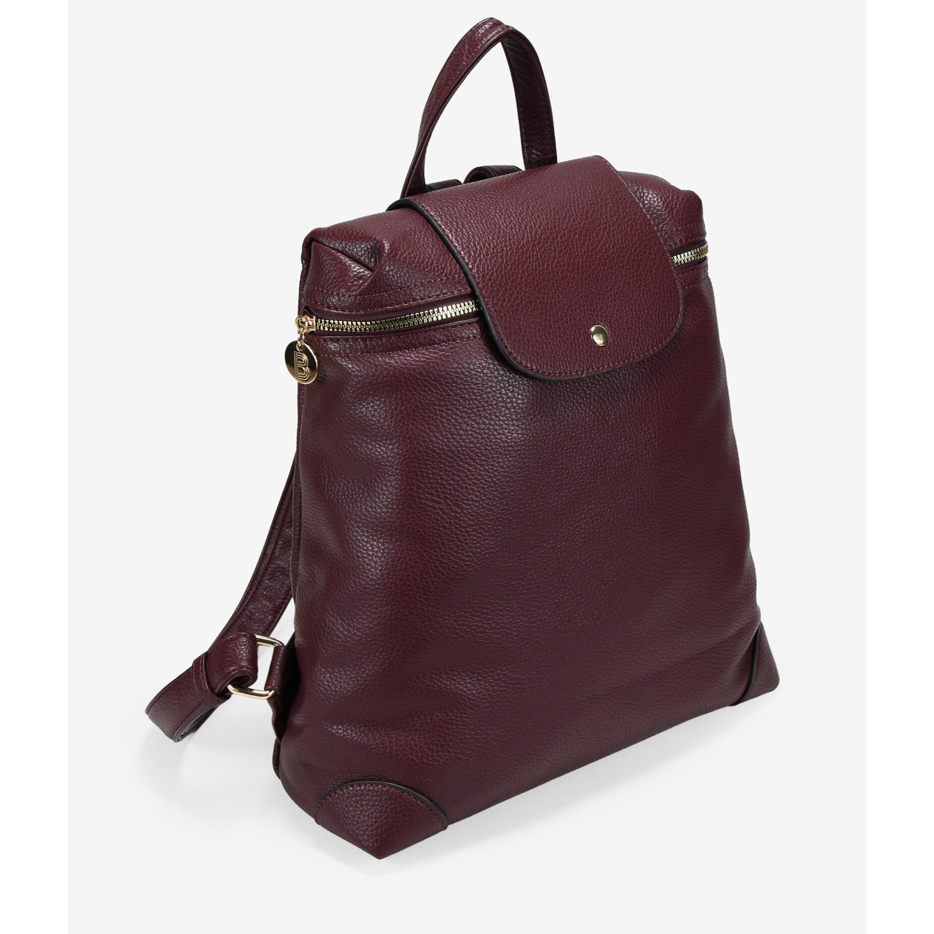 Mochila burdeos con solapa