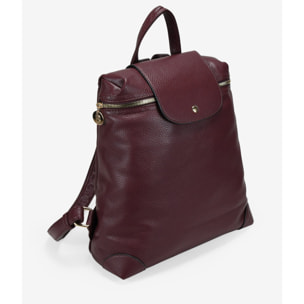Mochila burdeos con solapa