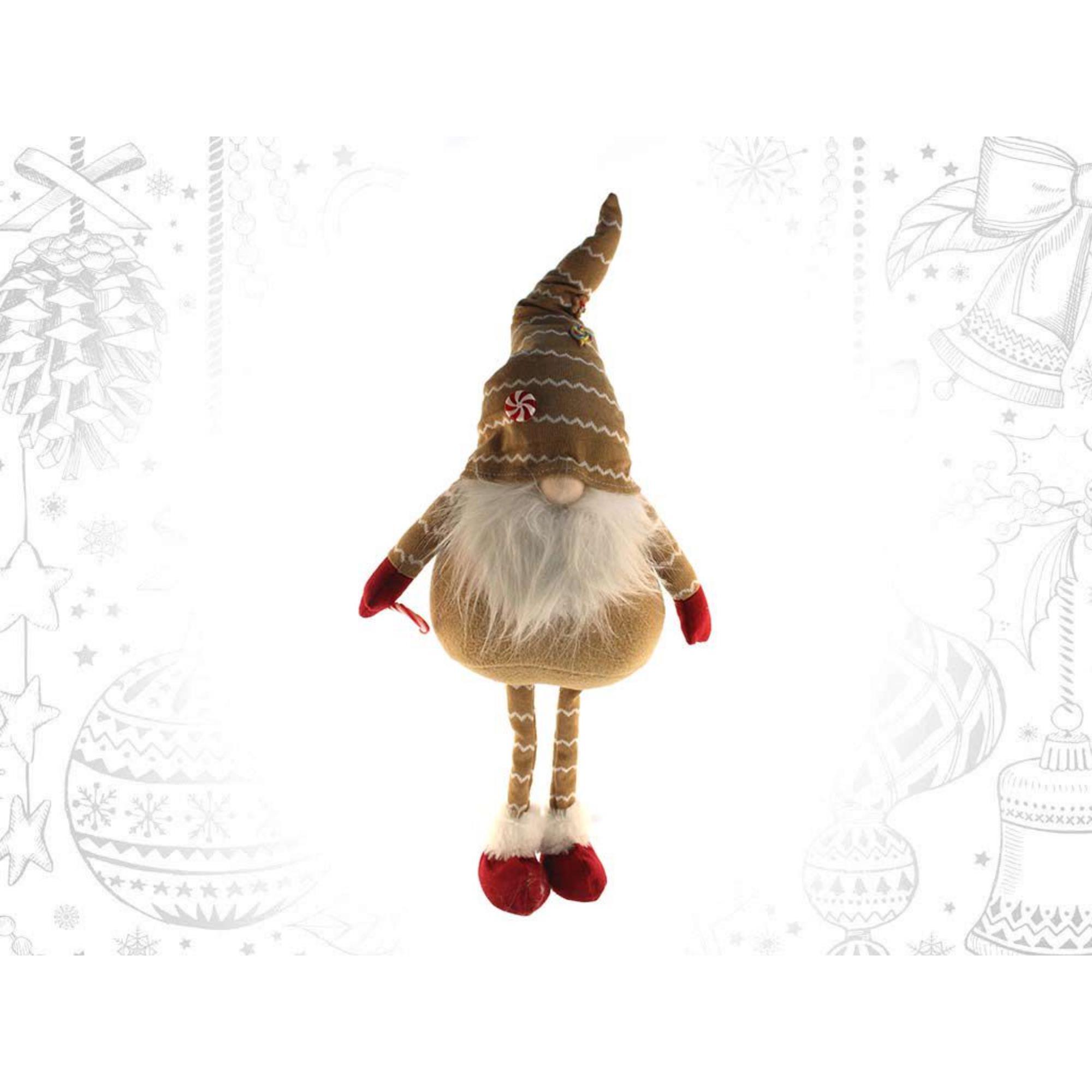 Gnomo de pie decorativo navideño con sombrero, diseño nórdico original