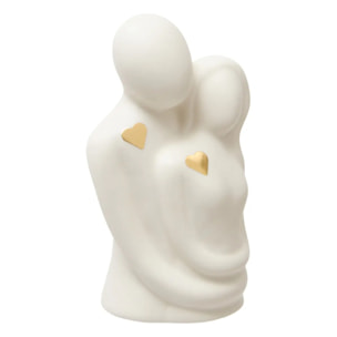 Couple déco Clery H.9,5cm blanc