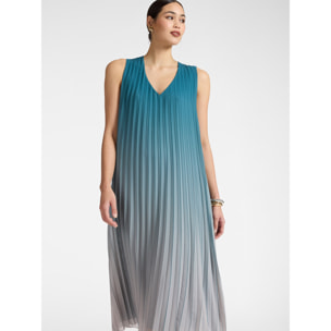 Elena Mirò - Vestito lungo plissé - Verde acqua