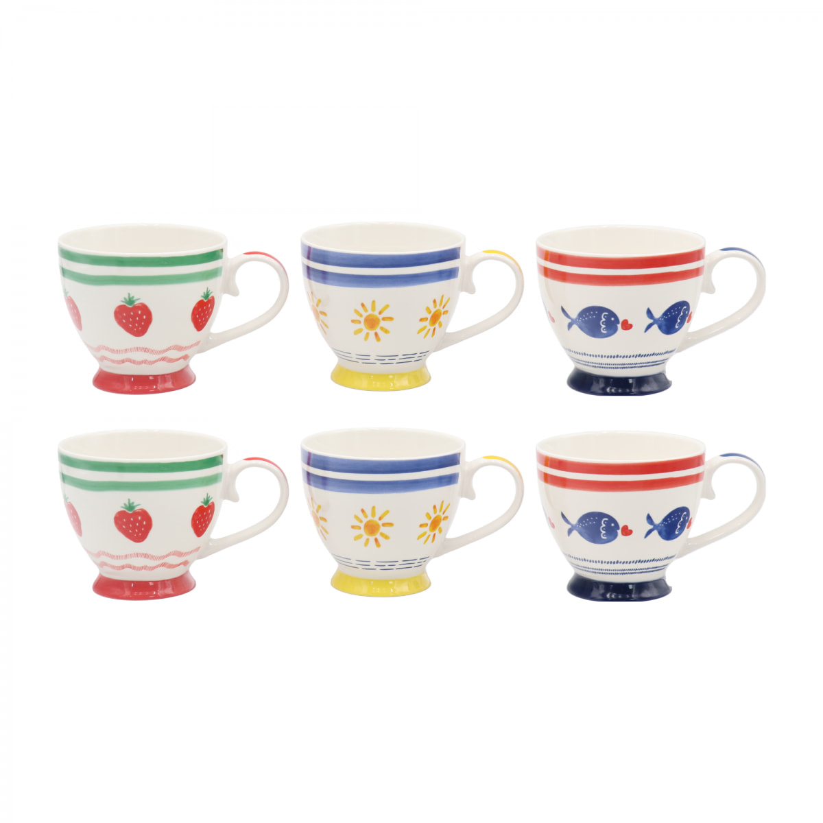 Lot de 6 tasses avec pied, LE PETIT CABANON