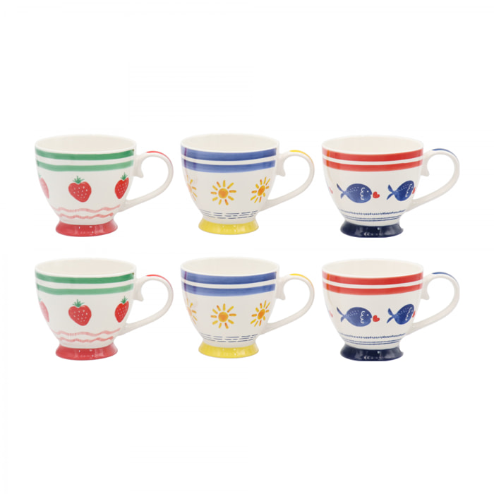 Lot de 6 tasses avec pied, LE PETIT CABANON