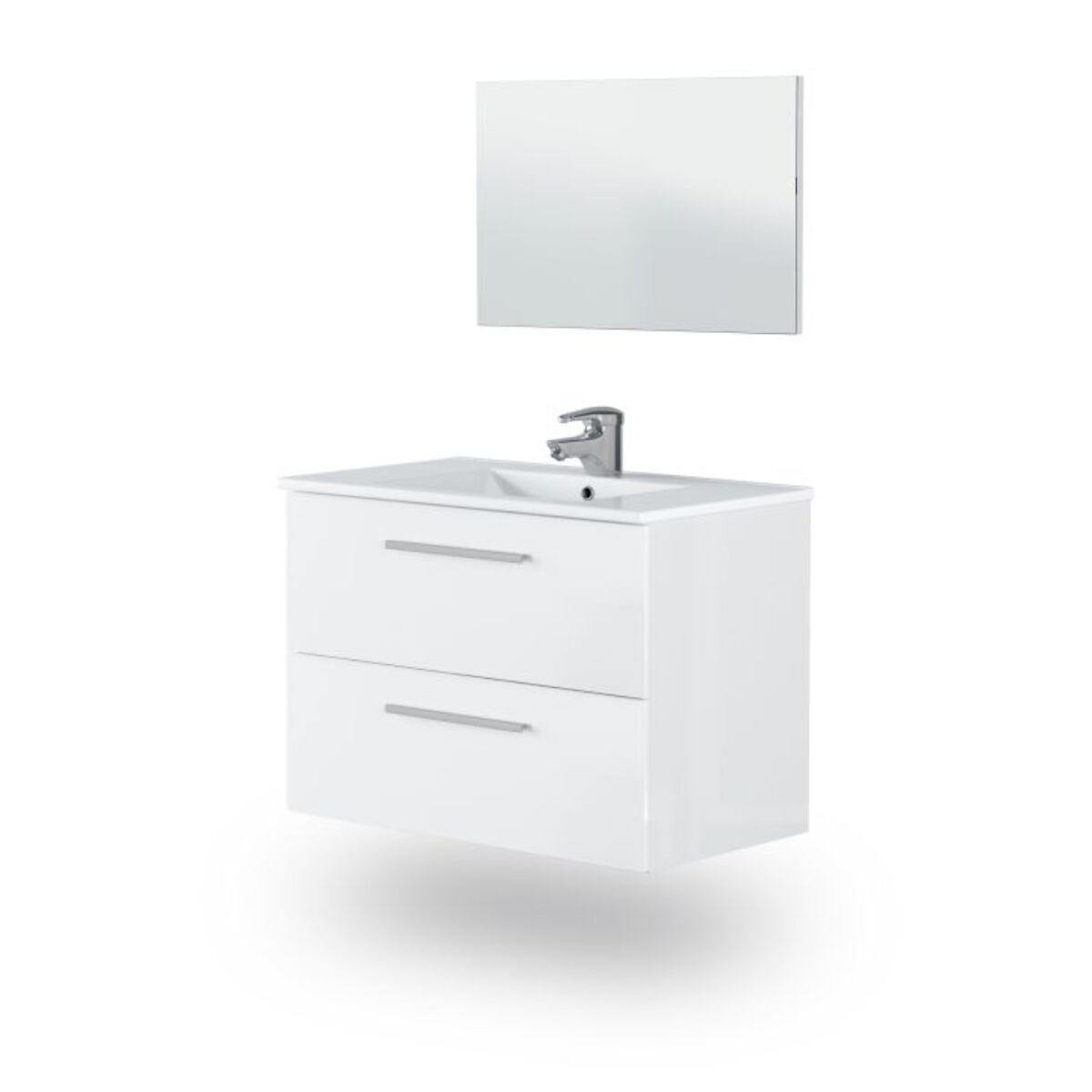 Pack de baño con lavabo cerámico Feel S Blanco Brillo
