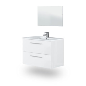 Pack de baño con lavabo cerámico Feel S Blanco Brillo