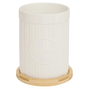 Pot à ustensiles céramique blanc