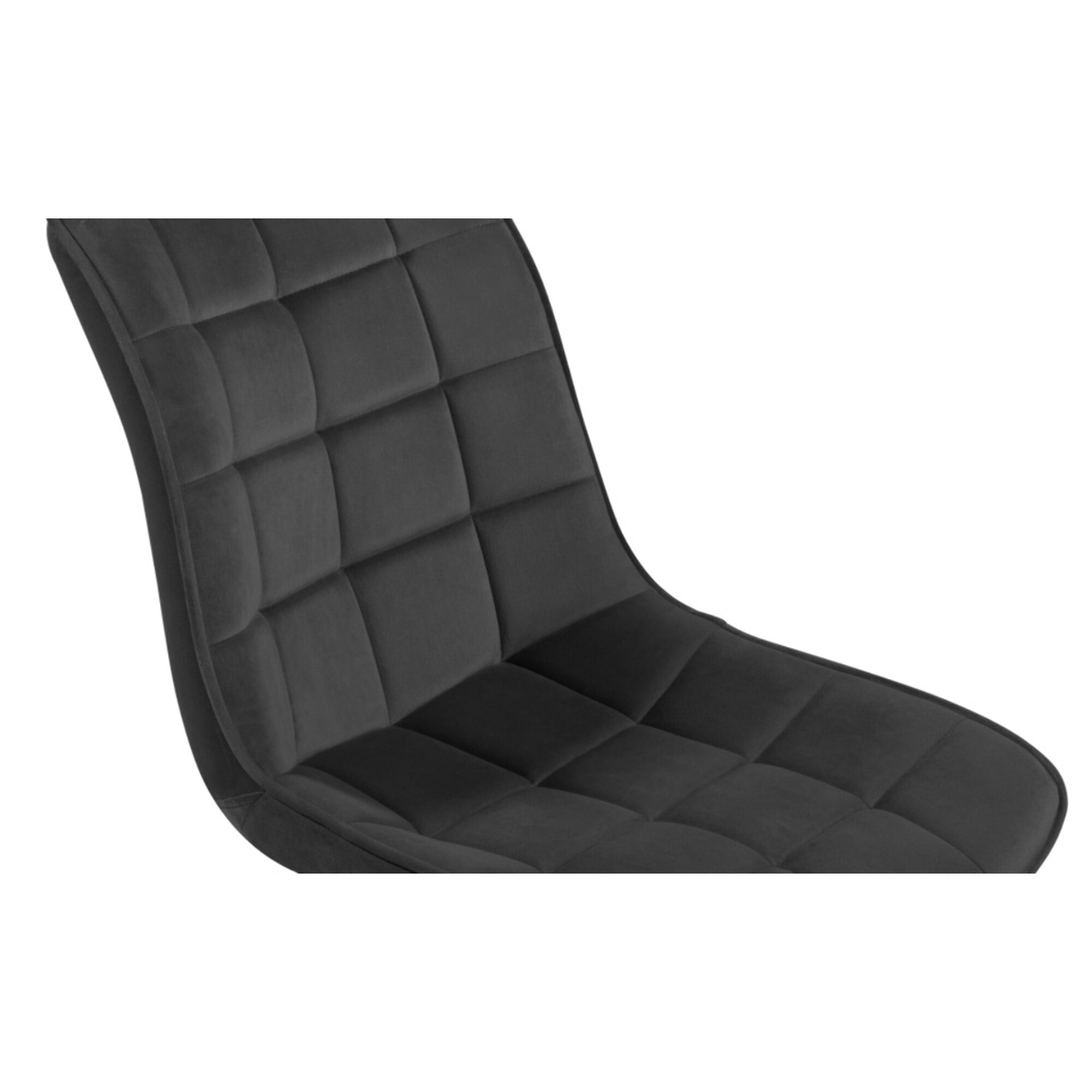 Chaises Melinda en velours - Gris - Pieds noirs