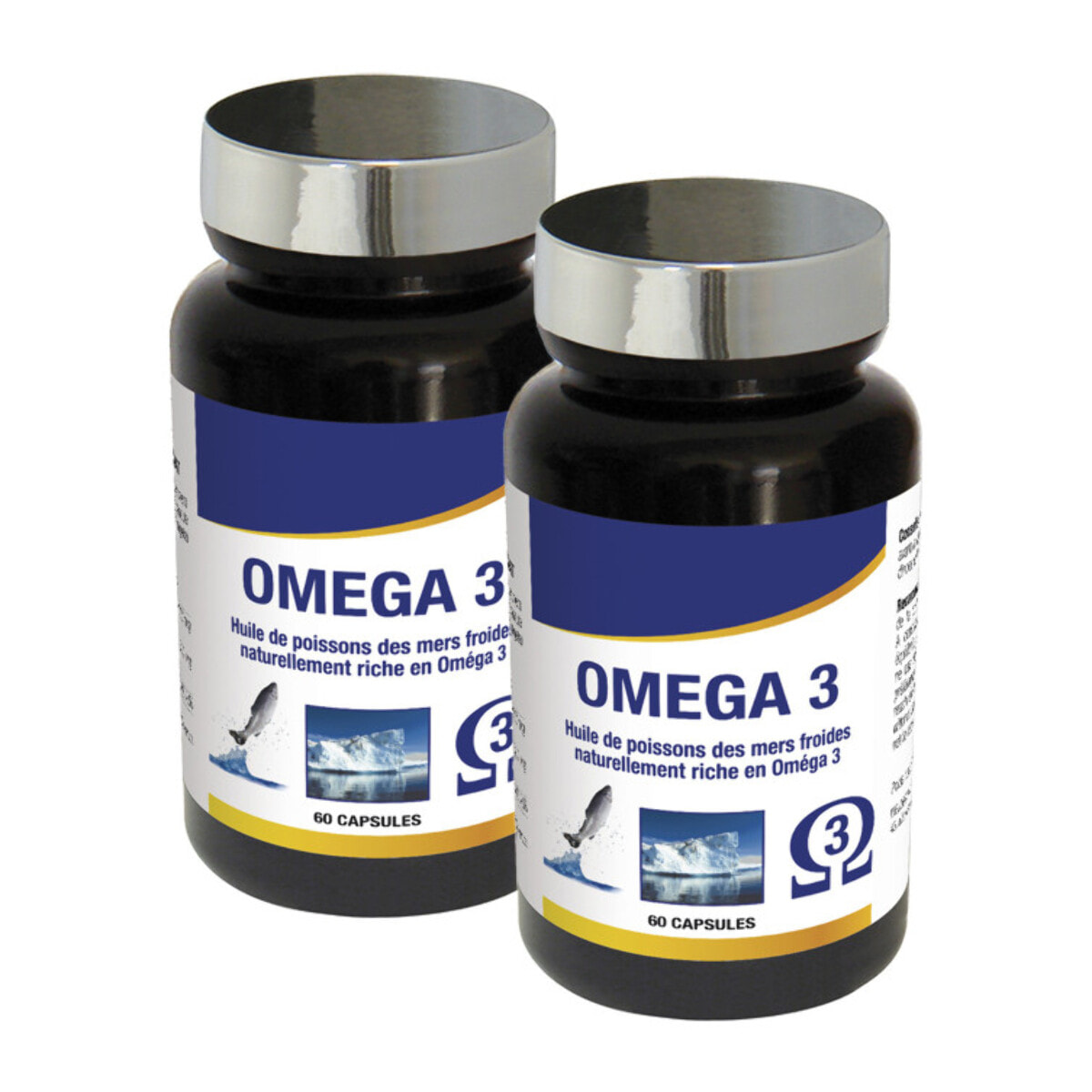 NUTRI EXPERT - Oméga 3 - Fonctionnement cérébral + cardiovasculaire - Riche en acides gras Oméga 3, EPA + DHA - Huile purifiée de poissons des mers froides - Cure 30 jours - Marque Française - Lot de 2