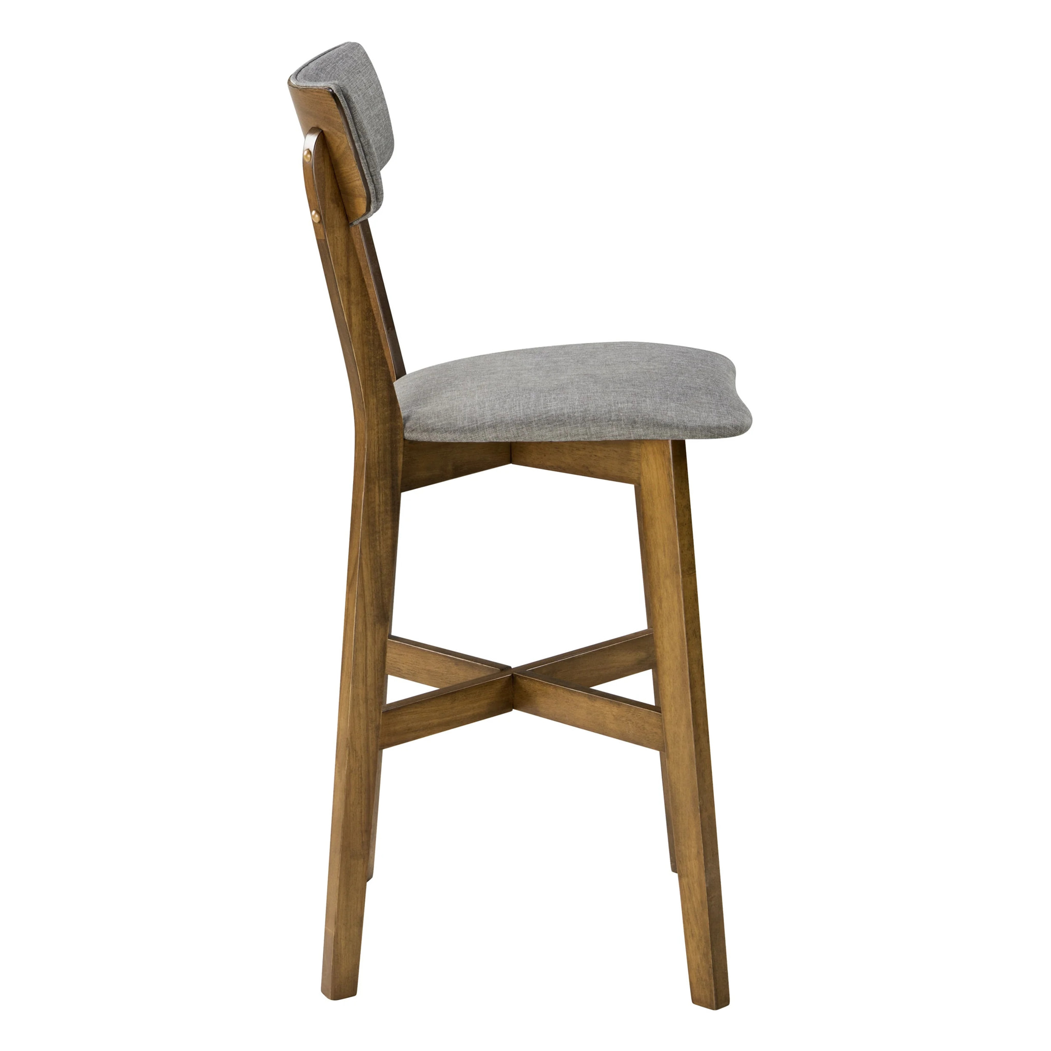 Lot de 2 chaises pour îlot central 68 cm en tissu gris foncé - Elmer