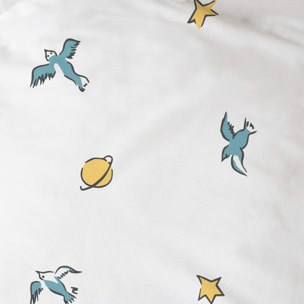 Parure de lit imprimée 100% coton, LE PETIT PRINCE BIRDS