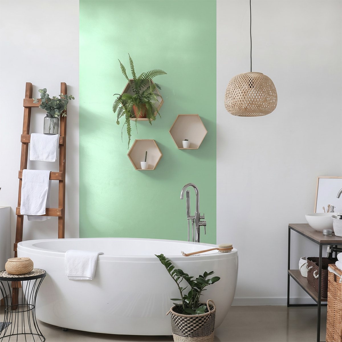 Rouleau adhésif décoratif Vinyle au Mètre - Menthe - Sticker Lavable Imperméable Mur Cuisine Meubles