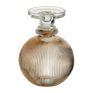 J-Line Chandelier/Vase Malik Rond Verre Taupe/Transparent
